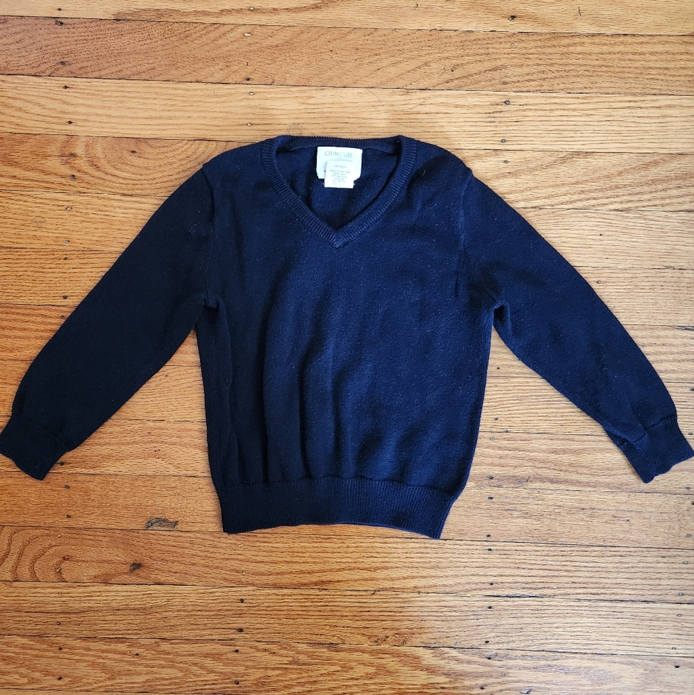 Crewcuts Factory Navy Blue V-Neck Lightweight Cotton Sweater 2T